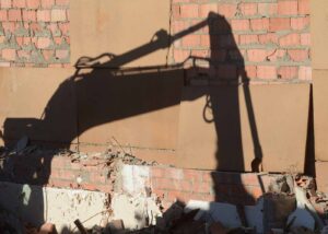 shadow of a digger on the wall